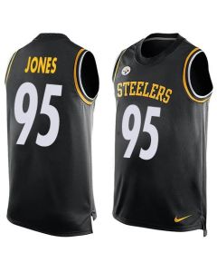 Steelers #95 Jarvis Jones Black Team Color Men's Stitched NFL Limited Tank Top Jersey