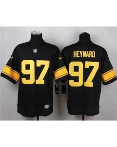 Steelers #97 Cameron Heyward Black(Gold No.) Men's Stitched NFL Elite Jersey