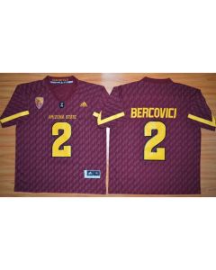 Sun Devils #2 Mike Bercovici New Red Stitched NCAA Jersey