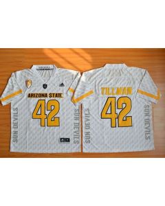 Sun Devils #42 Pat Tillman New White Stitched NCAA Jersey