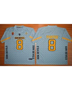 Sun Devils #8 D. J. Foster New Grey Stitched NCAA Jersey