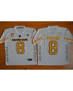 Sun Devils #8 D. J. Foster New White Stitched NCAA Jersey