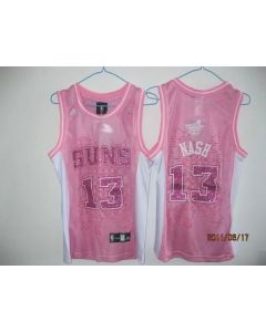 Suns #13 Steve Nash Pink Women Fashion Stitched NBA Jersey