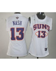 Suns #13 Steve Nash White Women Fashion Stitched NBA Jersey