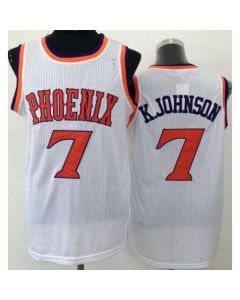 Suns #7 K Johnson White New Throwback Stitched NBA Jersey