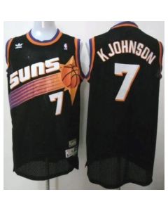 Suns #7 Kevin Johnson Black Throwback Stitched NBA Jersey