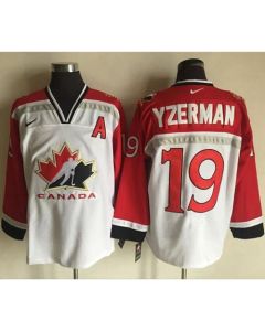 Team CA. #19 Steve Yzerman White/Red Throwback Stitched NHL Jersey