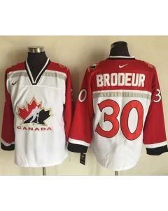 Team CA. #30 Martin Brodeur White/Red Throwback Stitched NHL Jersey