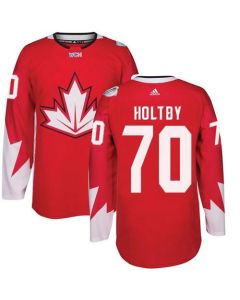 Team CA. #70 Braden Holtby Red 2016 World Cup Stitched NHL Jersey