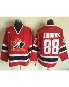 Team CA. #88 Eric Lindros Red/Black 2002 Olympic Throwback Stitched NHL Jersey