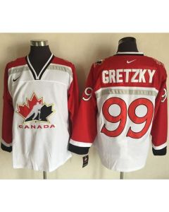 Team CA. #99 Wayne Gretzky White/Red Throwback Stitched NHL Jersey