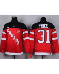 Team Canada #31 Carey Price Red 100th Anniversary Stitched Youth NHL Jersey