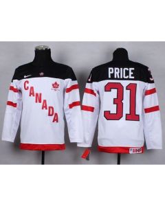 Team Canada #31 Carey Price White 100th Anniversary Stitched Youth NHL Jersey