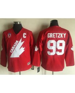 Team Canada #99 Wayne Gretzky Red CCM Throwback 1991 Stitched Youth NHL Jersey