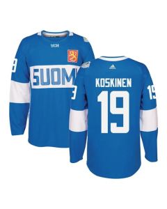 Team Finland #19 Mikko Koskinen Blue 2016 World Cup Stitched NHL Jersey