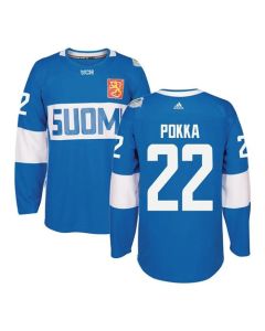 Team Finland #22 Ville Pokka Blue 2016 World Cup Stitched NHL Jersey