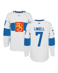 Team Finland #7 Esa Lindell White 2016 World Cup Stitched NHL Jersey