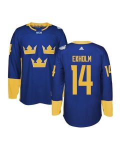 Team Sweden #14 Mattias Ekholm Blue 2016 World Cup Stitched NHL Jersey