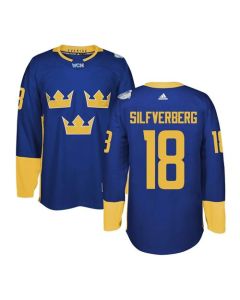 Team Sweden #18 Jakob Silfverberg Blue 2016 World Cup Stitched NHL Jersey