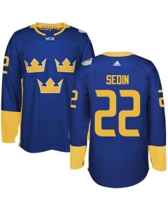 Team Sweden #22 Daniel Sedin Blue 2016 World Cup Stitched NHL Jersey