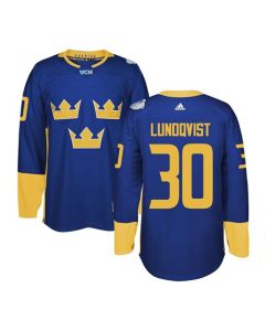 Team Sweden #30 Henrik Lundqvist Blue 2016 World Cup Stitched NHL Jersey