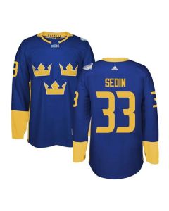 Team Sweden #33 Henrik Sedin Blue 2016 World Cup Stitched NHL Jersey