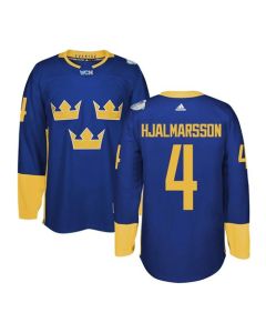 Team Sweden #4 Niklas Hjalmarsson Blue 2016 World Cup Stitched NHL Jersey