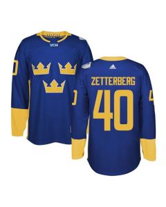 Team Sweden #40 Henrik Zetterberg Blue 2016 World Cup Stitched NHL Jersey