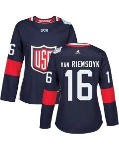 Team USA #16 James van Riemsdyk Navy Blue 2016 World Cup Women's Stitched NHL Jersey