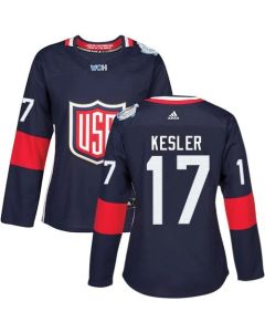 Team USA #17 Ryan Kesler Navy Blue 2016 World Cup Women's Stitched NHL Jersey