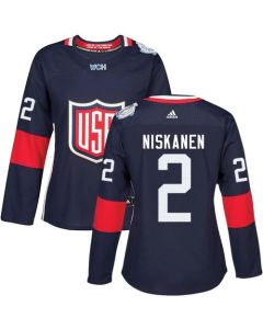 Team USA #2 Matt Niskanen Navy Blue 2016 World Cup Women's Stitched NHL Jersey
