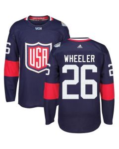 Team USA #26 Blake Wheeler Navy Blue 2016 World Cup Stitched NHL Jersey