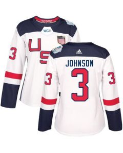 Team USA #3 Jack Johnson White 2016 World Cup Women's Stitched NHL Jersey