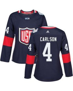 Team USA #4 John Carlson Navy Blue 2016 World Cup Women's Stitched NHL Jersey