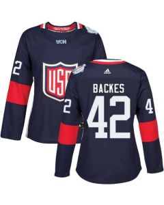Team USA #42 David Backes Navy Blue 2016 World Cup Women's Stitched NHL Jersey