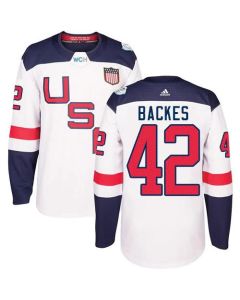 Team USA #42 David Backes White 2016 World Cup Stitched Youth NHL Jersey