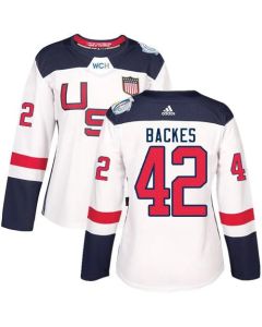 Team USA #42 David Backes White 2016 World Cup Women's Stitched NHL Jersey