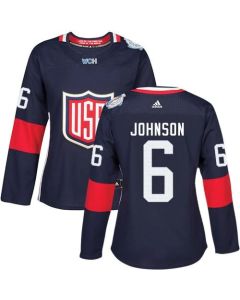 Team USA #6 Erik Johnson Navy Blue 2016 World Cup Women's Stitched NHL Jersey