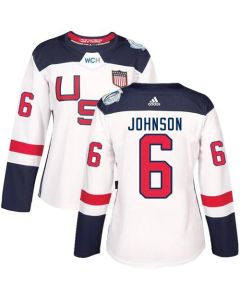 Team USA #6 Erik Johnson White 2016 World Cup Women's Stitched NHL Jersey
