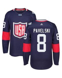Team USA #8 Joe Pavelski Navy Blue 2016 World Cup Stitched Youth NHL Jersey