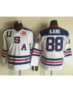 Team USA #88 Patrick Kane White 1960 Throwback Stitched Youth NHL Jersey