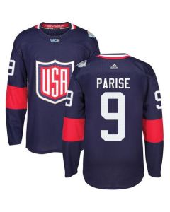 Team USA #9 Zach Parise Navy Blue 2016 World Cup Stitched Youth NHL Jersey