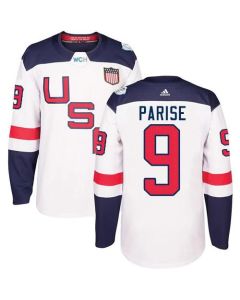 Team USA #9 Zach Parise White 2016 World Cup Stitched NHL Jersey