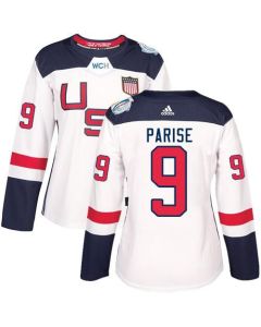 Team USA #9 Zach Parise White 2016 World Cup Women's Stitched NHL Jersey