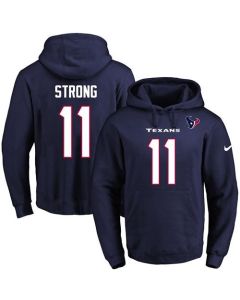 Texans #11 Jaelen Strong Navy Blue Name & Number Pullover NFL Hoodie