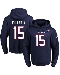 Texans #15 Will Fuller V Navy Blue Name & Number Pullover NFL Hoodie