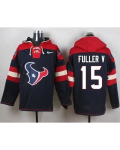 Texans #15 Will Fuller V Navy Blue Player Pullover Hoodie