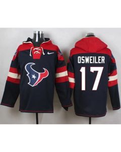 Texans #17 Brock Osweiler Navy Blue Player Pullover NFL Hoodie