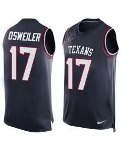 Texans #17 Brock Osweiler Navy Blue Team Color Men's Stitched NFL Limited Tank Top Jersey