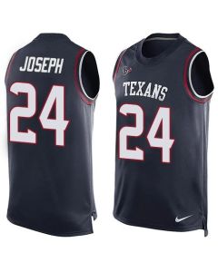 Texans #24 Johnathan Joseph Navy Blue Team Color Men's Stitched NFL Limited Tank Top Jersey
